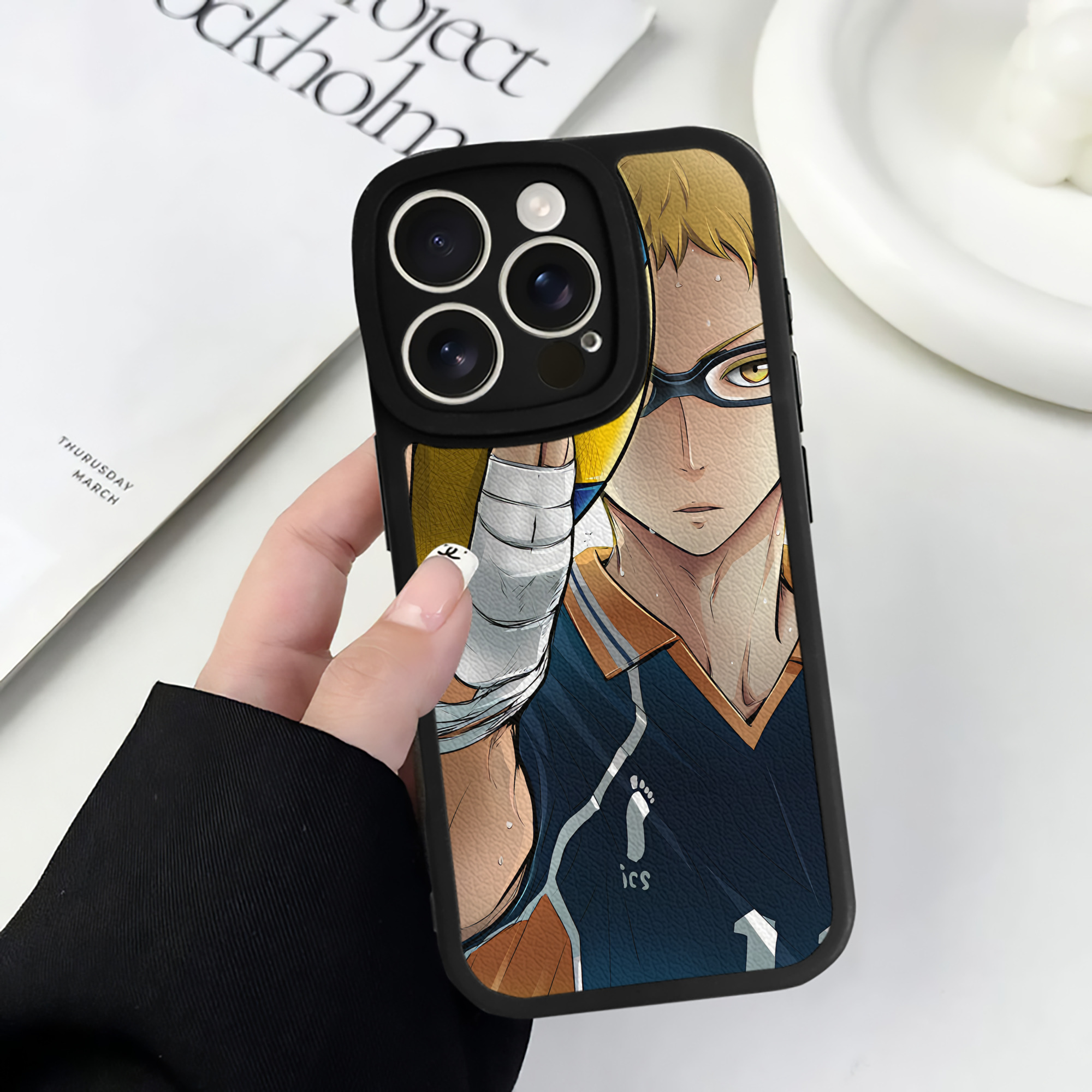 （画像用） ハイキュー!! Haikyu!! 【iPhone 16シリーズ対応】シリコンスマホケース（レザー調） 材質：シリコン
